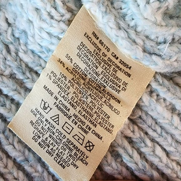 NWT Anthropologie Sleeping on Snow Rhinestone Blue Open Knit Sweater Medium - Picture 8 of 11